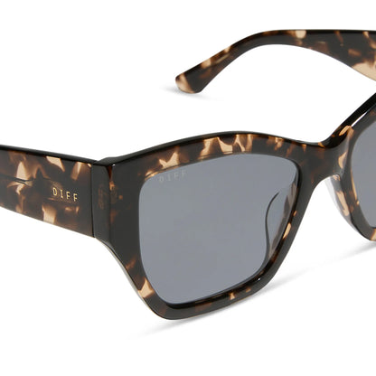 DIFF Eyewear Vivienne - Espresso Tortoise Grey Polarized Sunglasses