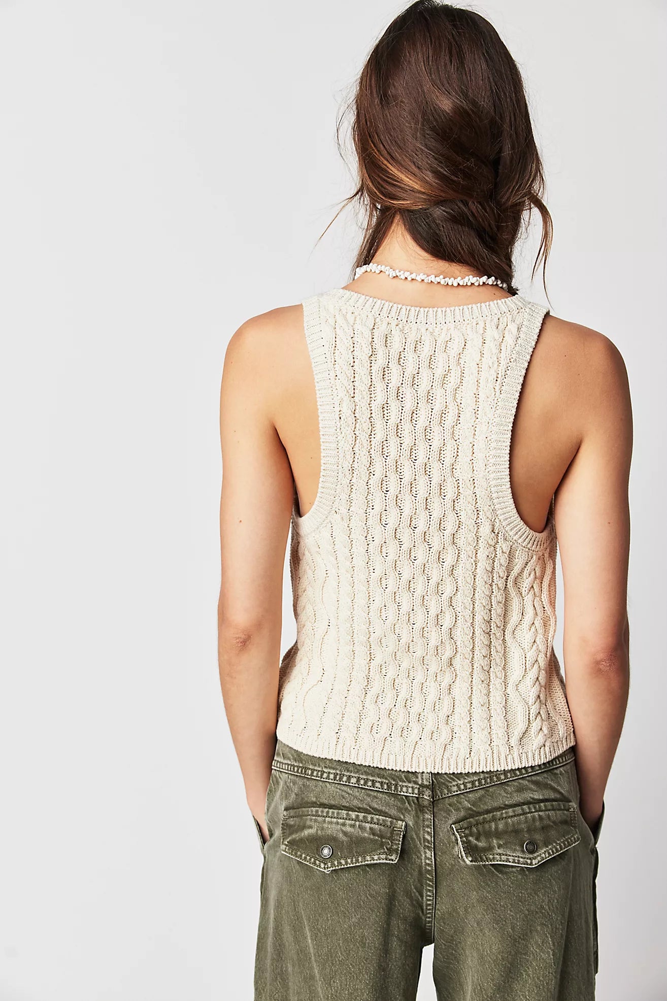 Free People High Tide Cable Tank Top - Tea