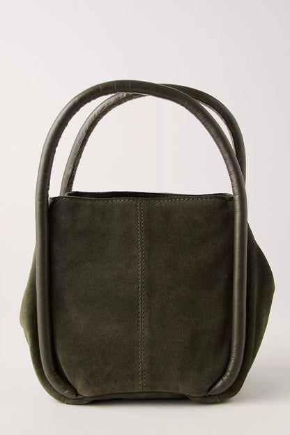 Free People Barlow Suede Bucket Bag - Dark Olive
