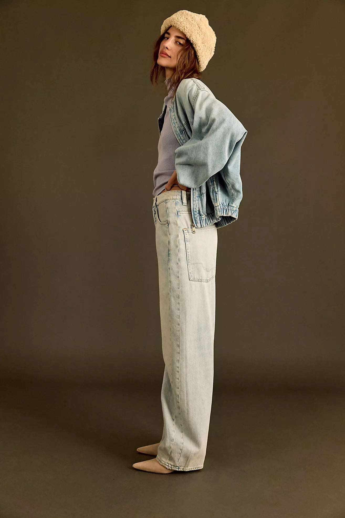 Free People Truro Baggy Puddle Jean - Beach Please