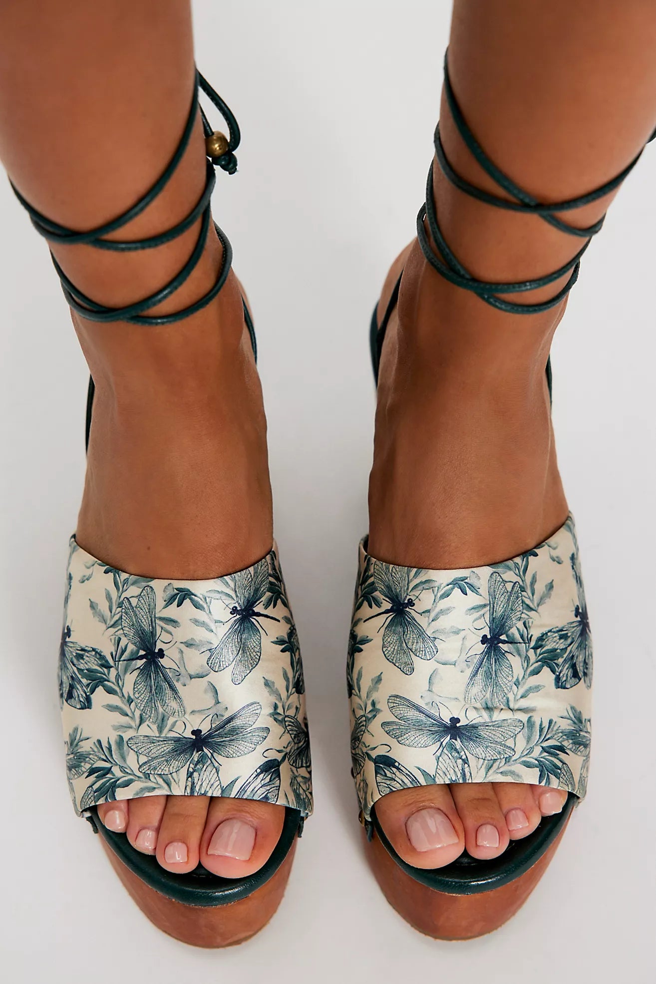 Free People Front Row Printed Wrap Clog - Dragonfly Bandana