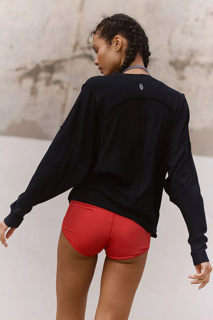 Free People All My Love Long Sleeve Top - Black