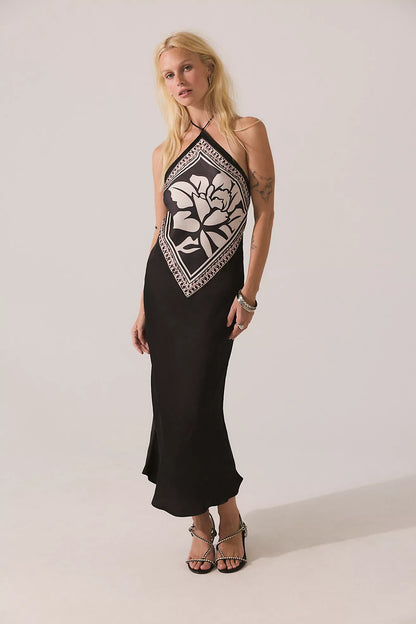 Free People Citrine Midi Dress - Raven Combo