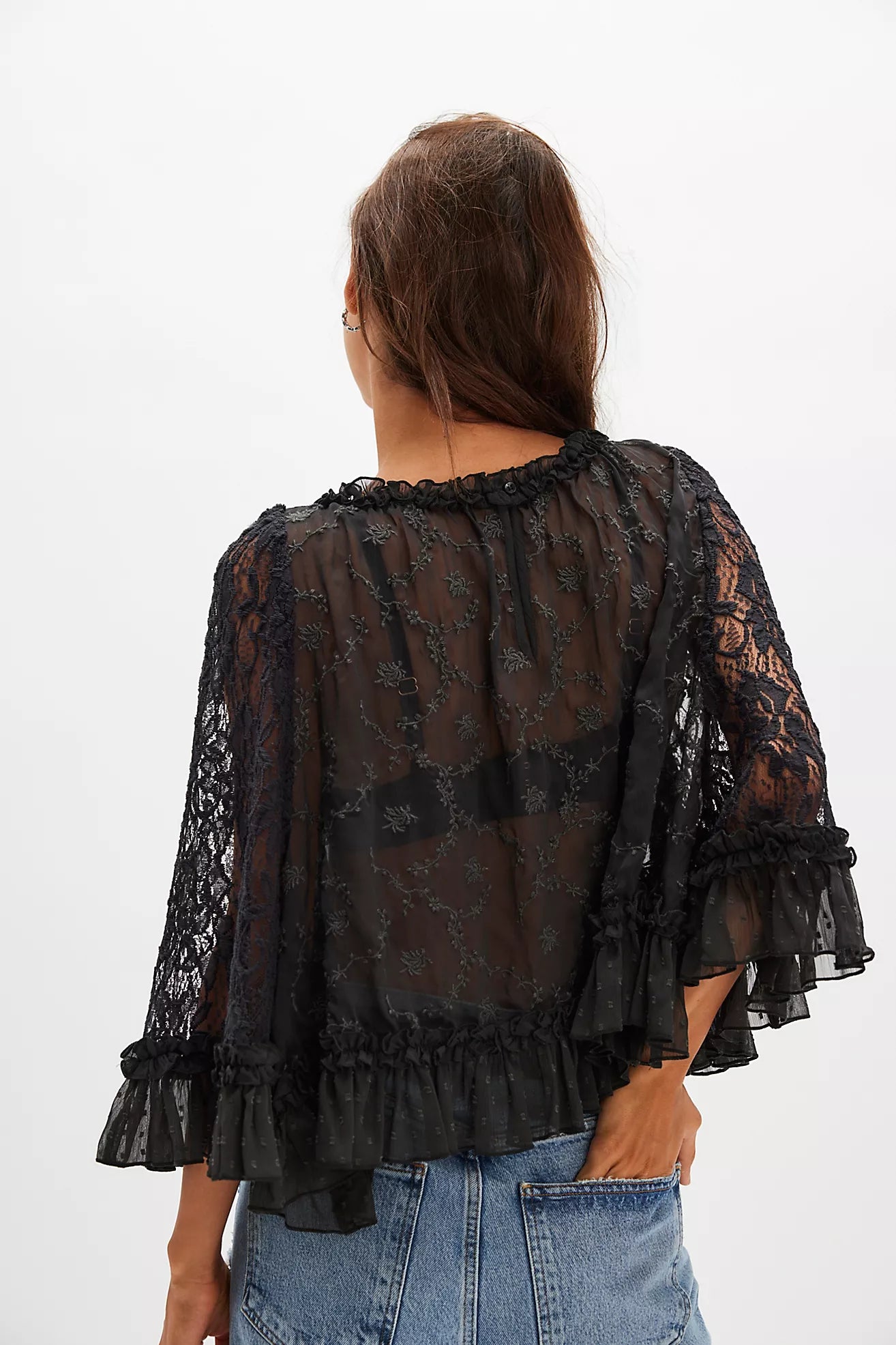 Free People Carly Cape Top - Bitumen