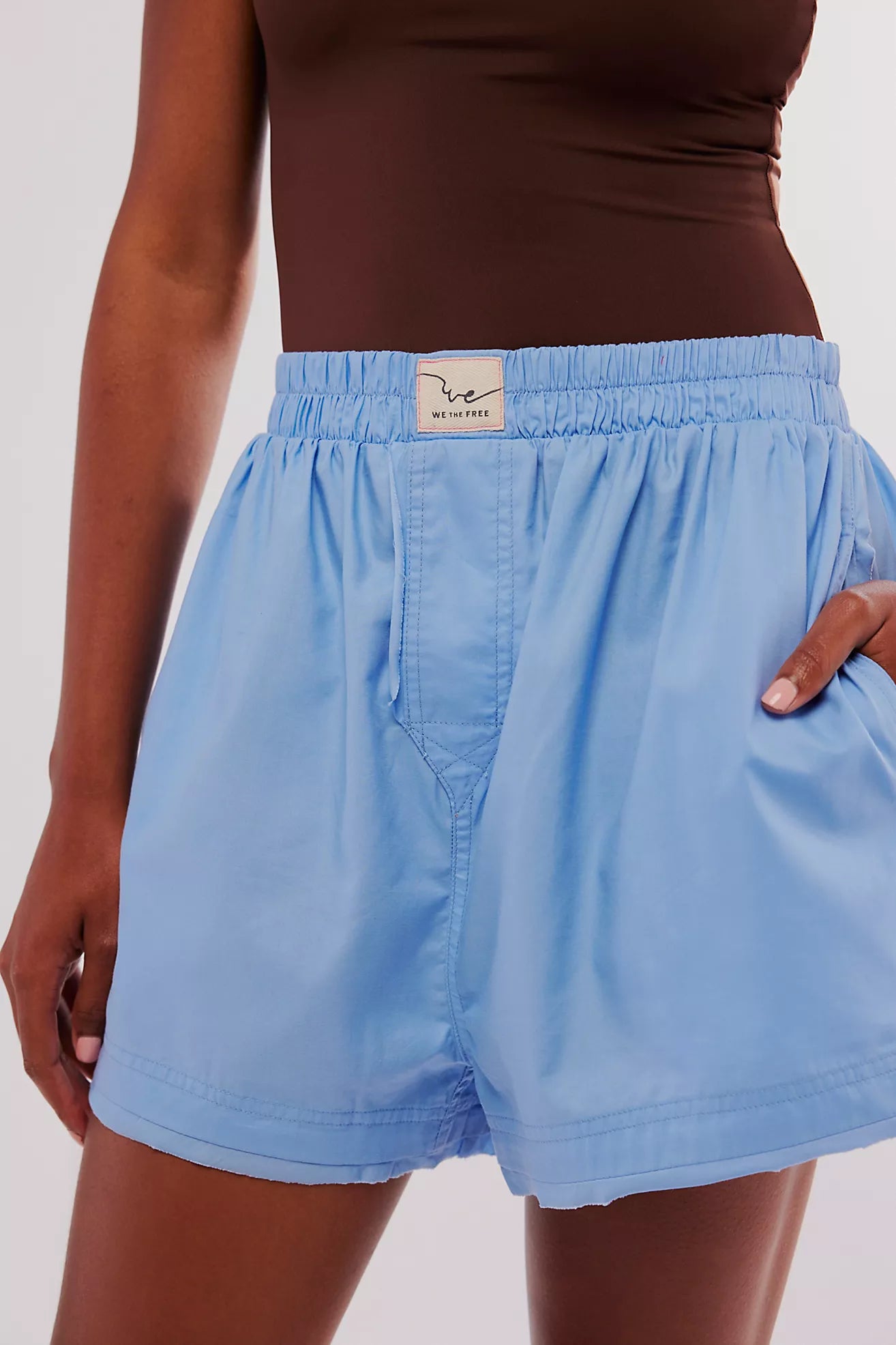 Free People Day to Day Solid Boxer - Placid Blue