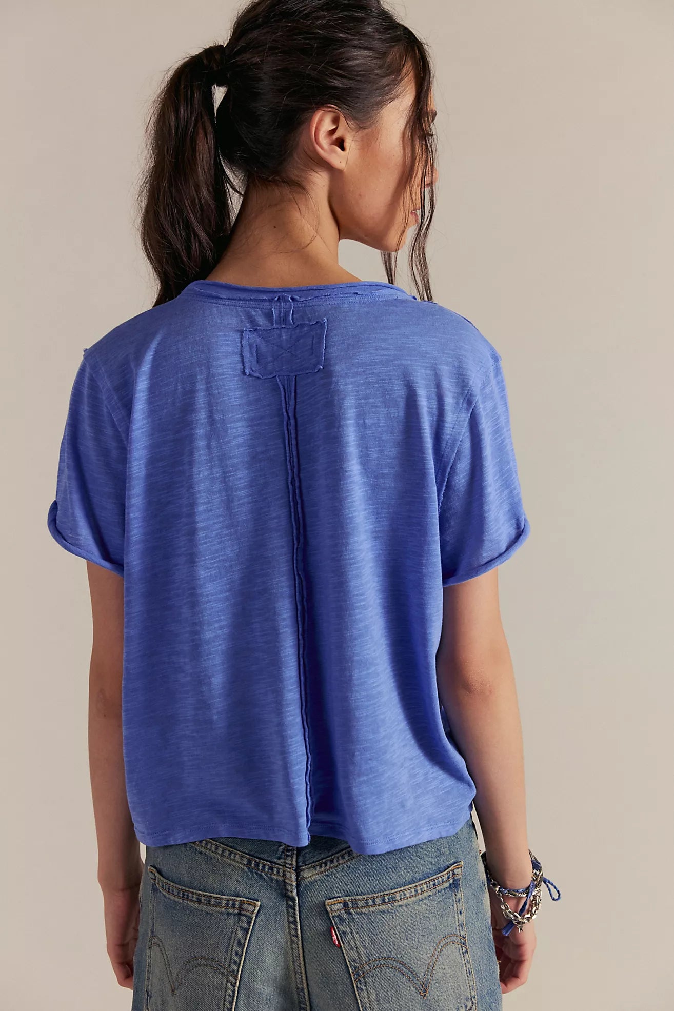 Free People Take 2 Tee Shirt - Cornflower Combo