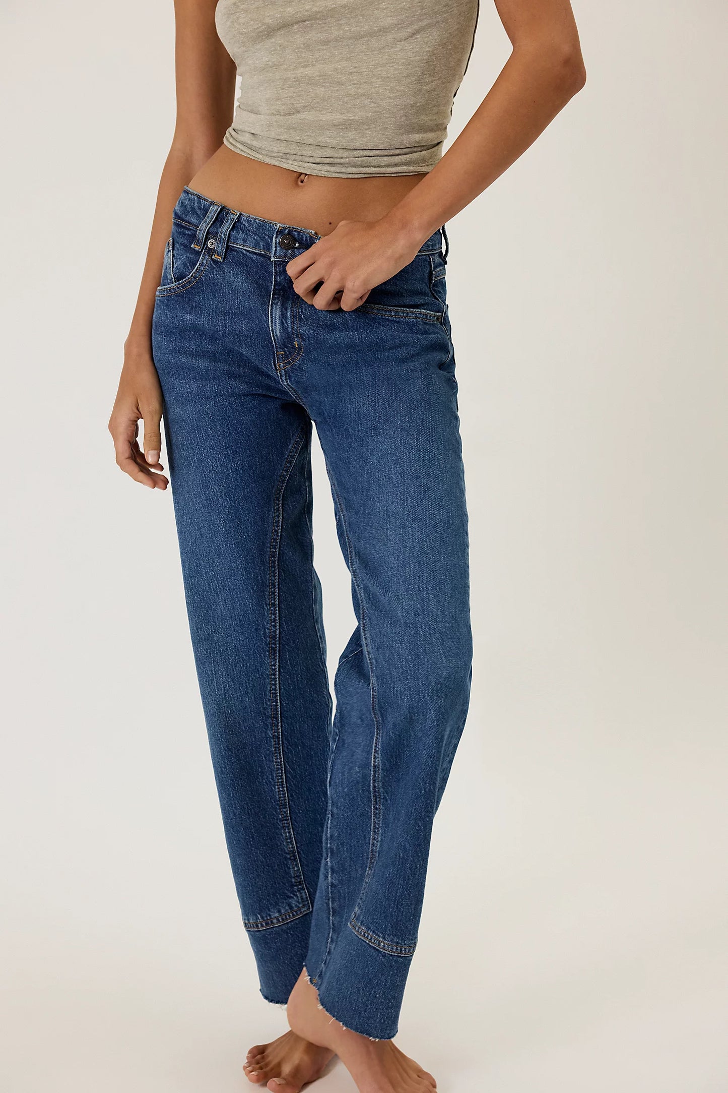 Free People Risk Taker Mid-Rise Straight Jean - Be Bold