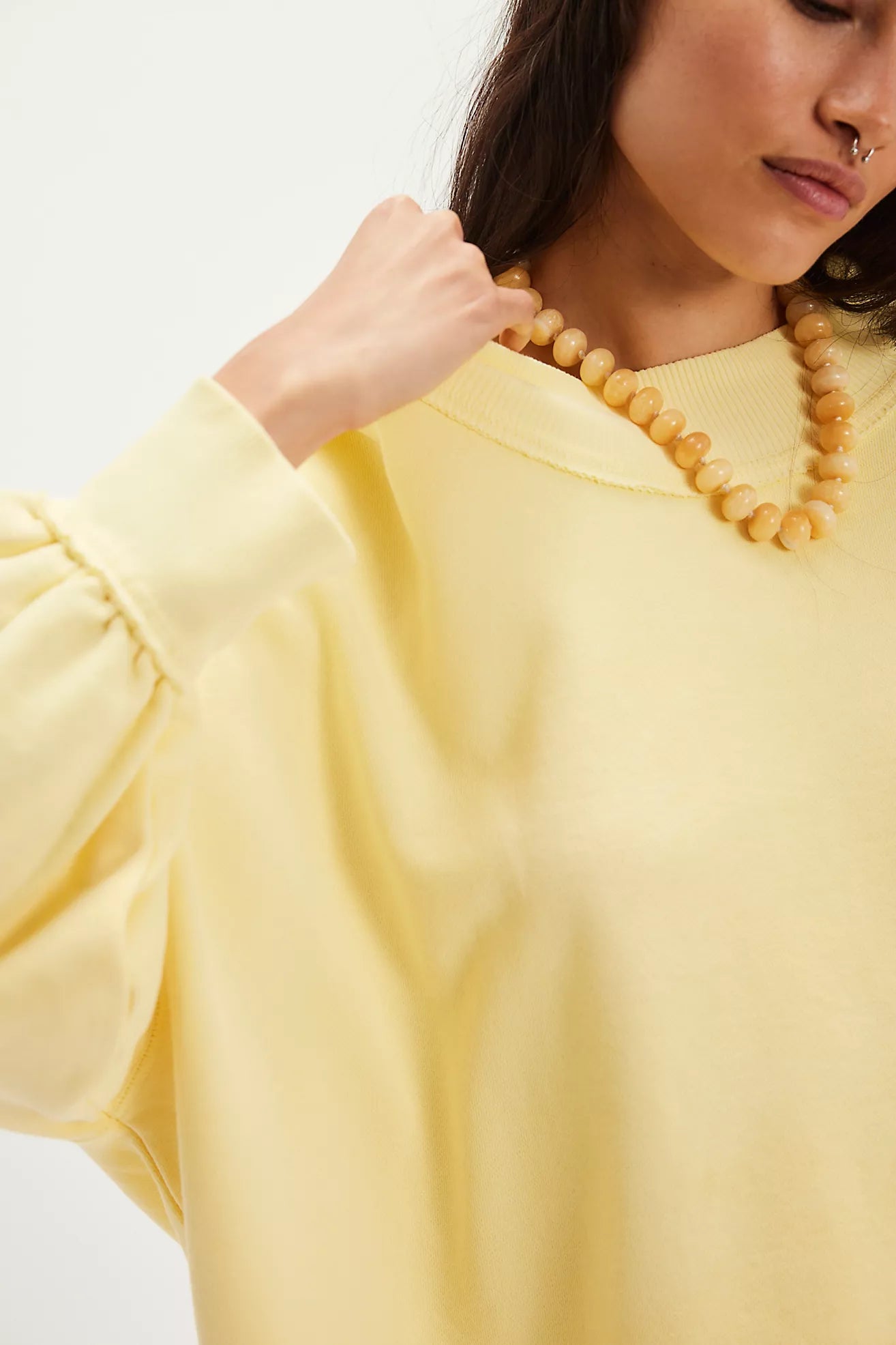 Free People Palm Springs Pullover Sweatshirt - Banana Cream