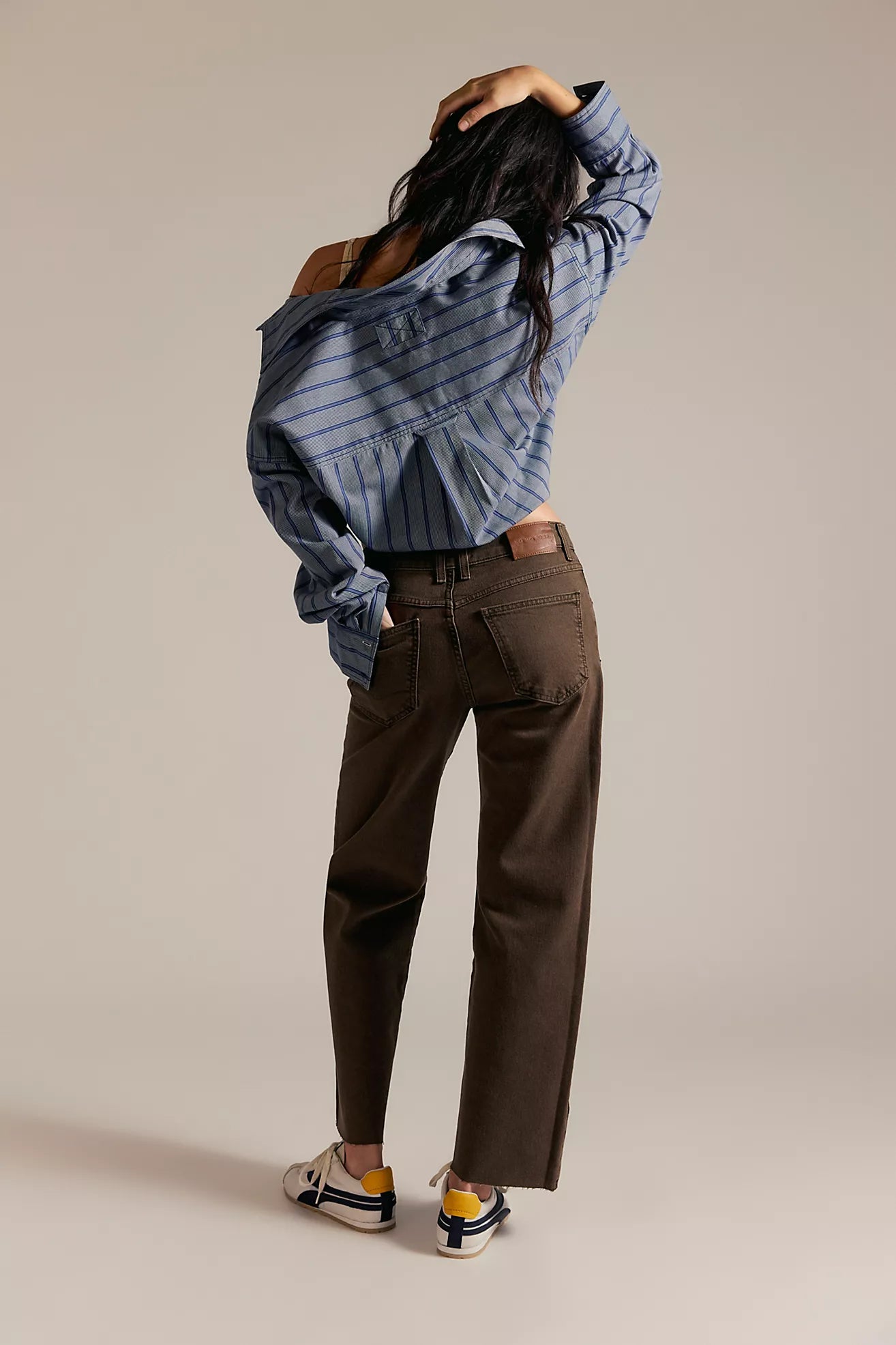 Free People Risk Taker Mid-Rise Jeans - Workwear Brown