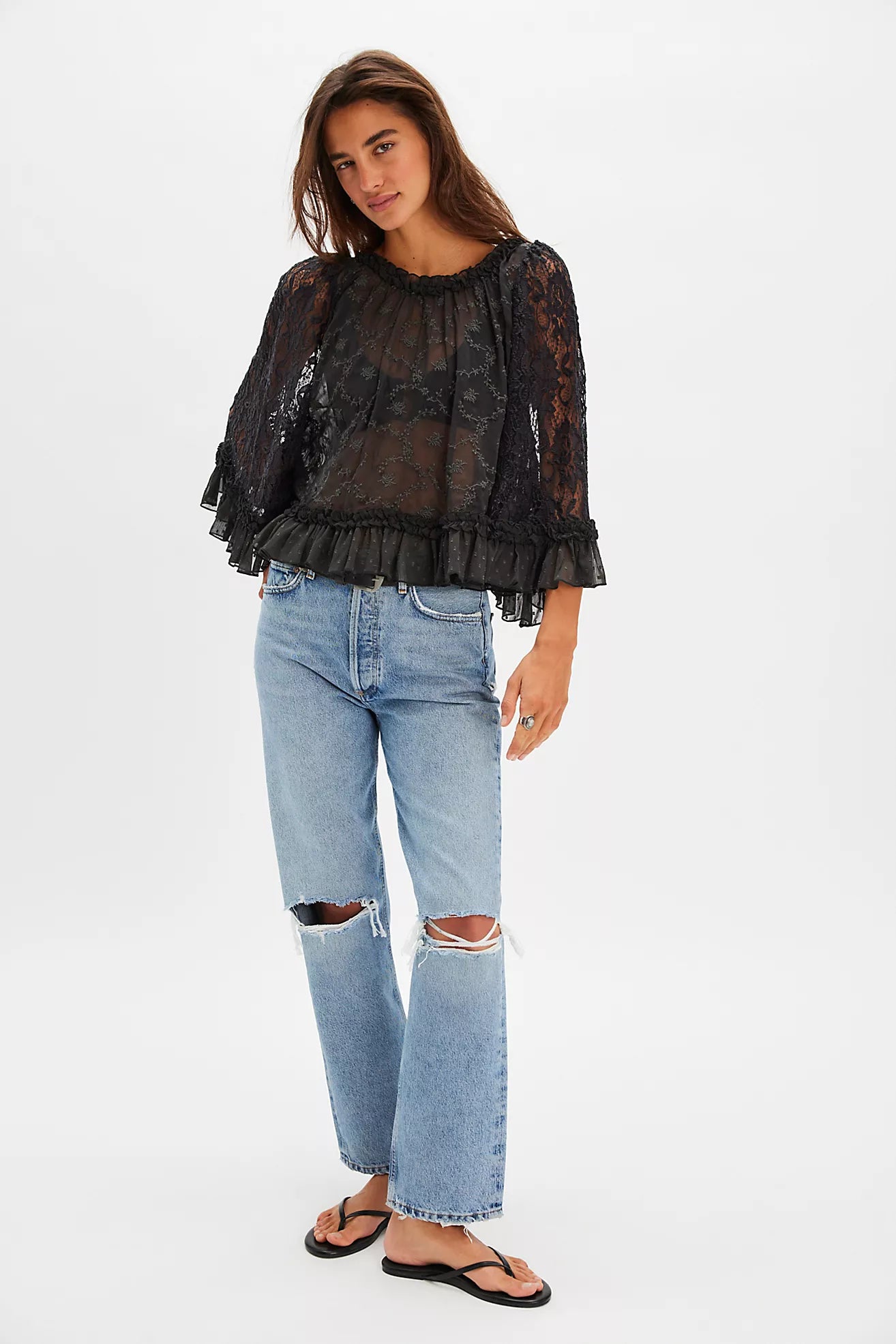 Free People Carly Cape Top - Bitumen