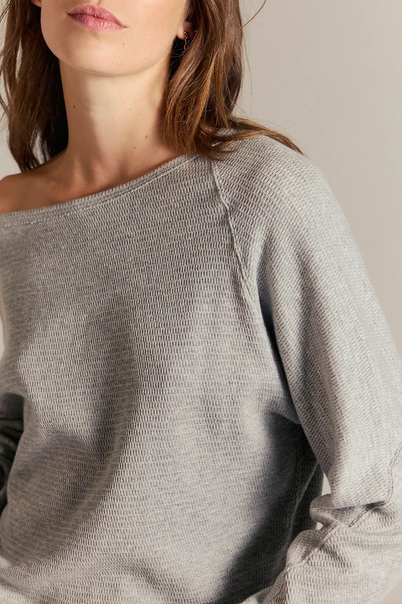 Free People Jess Long Sleeve Shirt - Heather Grey