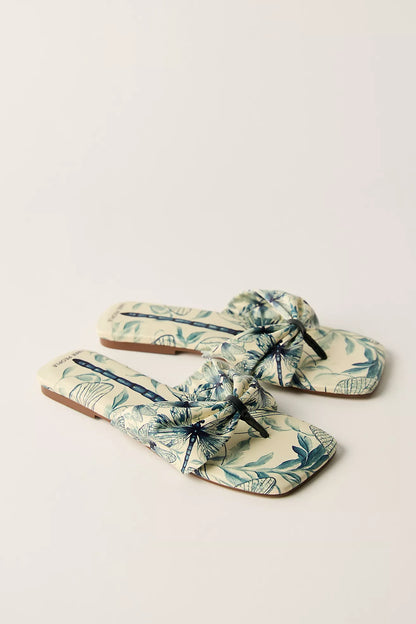 Free People Tia Ruched Printed Sandal - Dragonfly Bandana