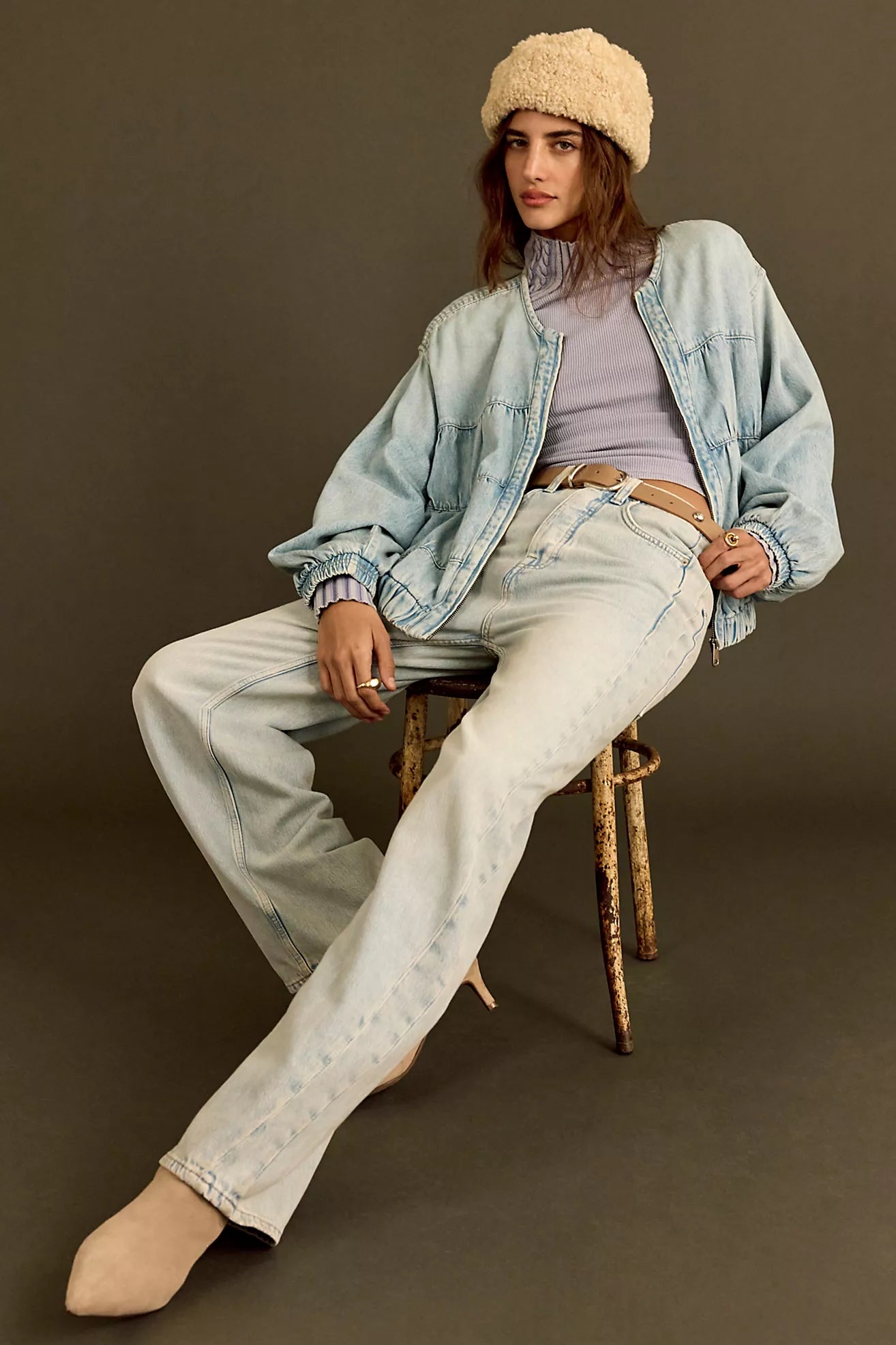Free People Truro Baggy Puddle Jean - Beach Please