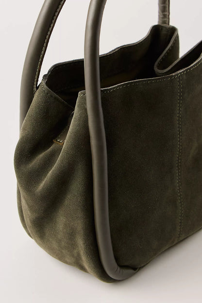 Free People Barlow Suede Bucket Bag - Dark Olive
