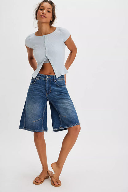 Free People Most Wanted Cardi Sweater Top - #77 Baby Blue