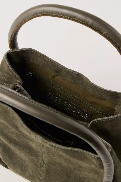 Free People Barlow Suede Bucket Bag - Dark Olive