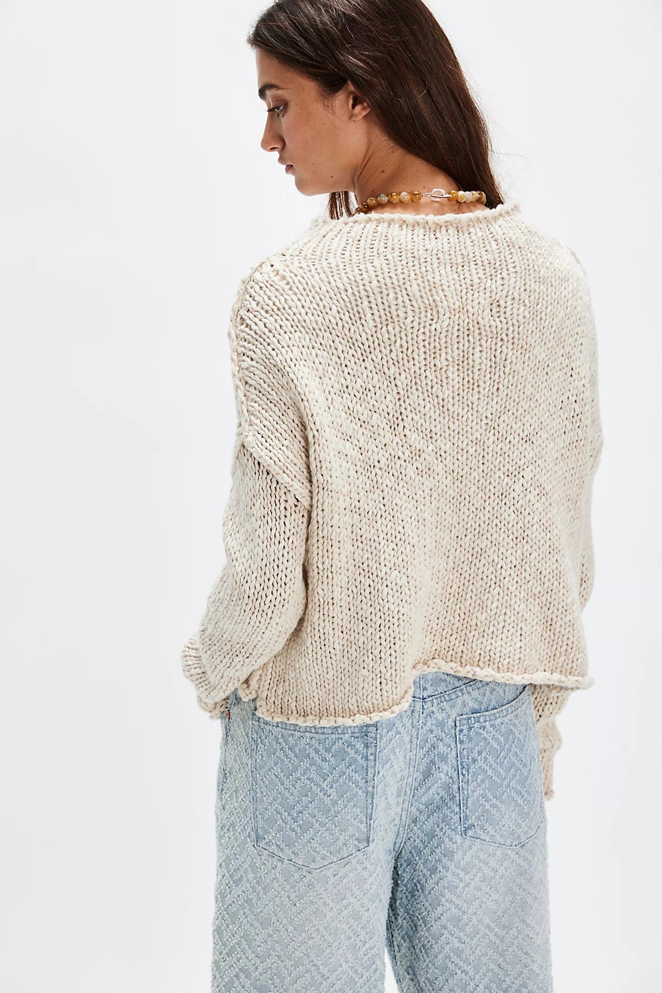 Free People Opal Rollneck Knit Sweater - Tea