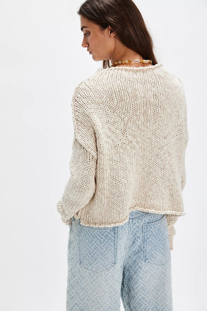 Free People Opal Rollneck Knit Sweater - Tea