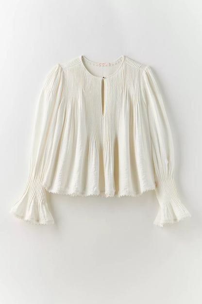 Free People Thousand Pintucks Blouse - Clean Ivory