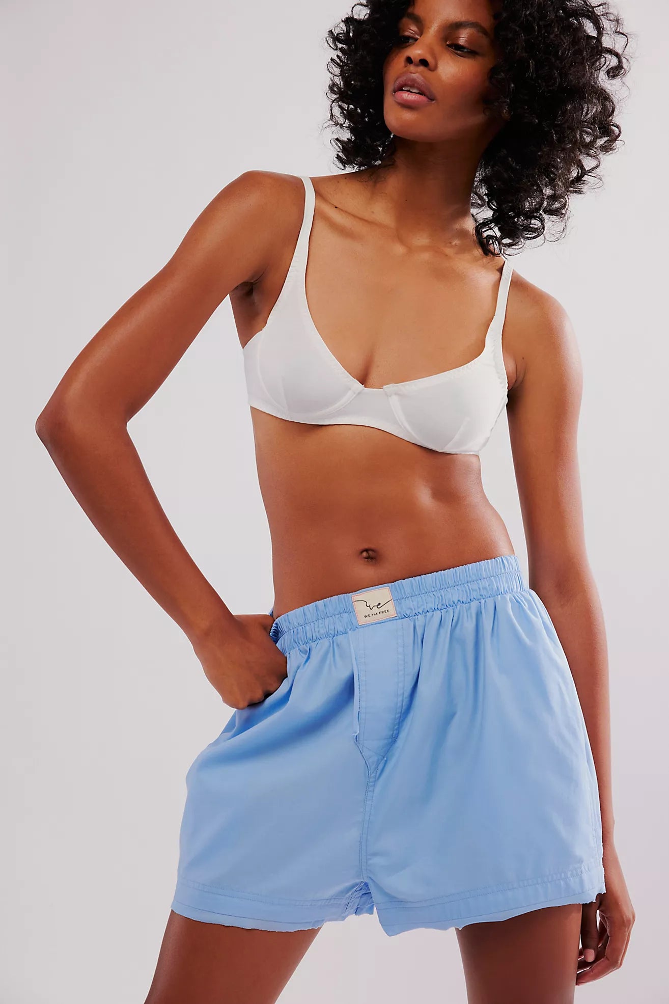 Free People Day to Day Solid Boxer - Placid Blue