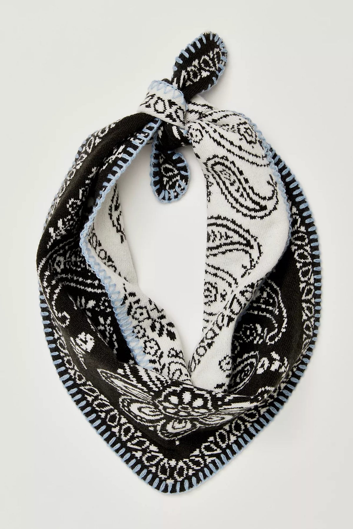 Free People Carmen Knitted Triangle Bandana Scarf - Angel White