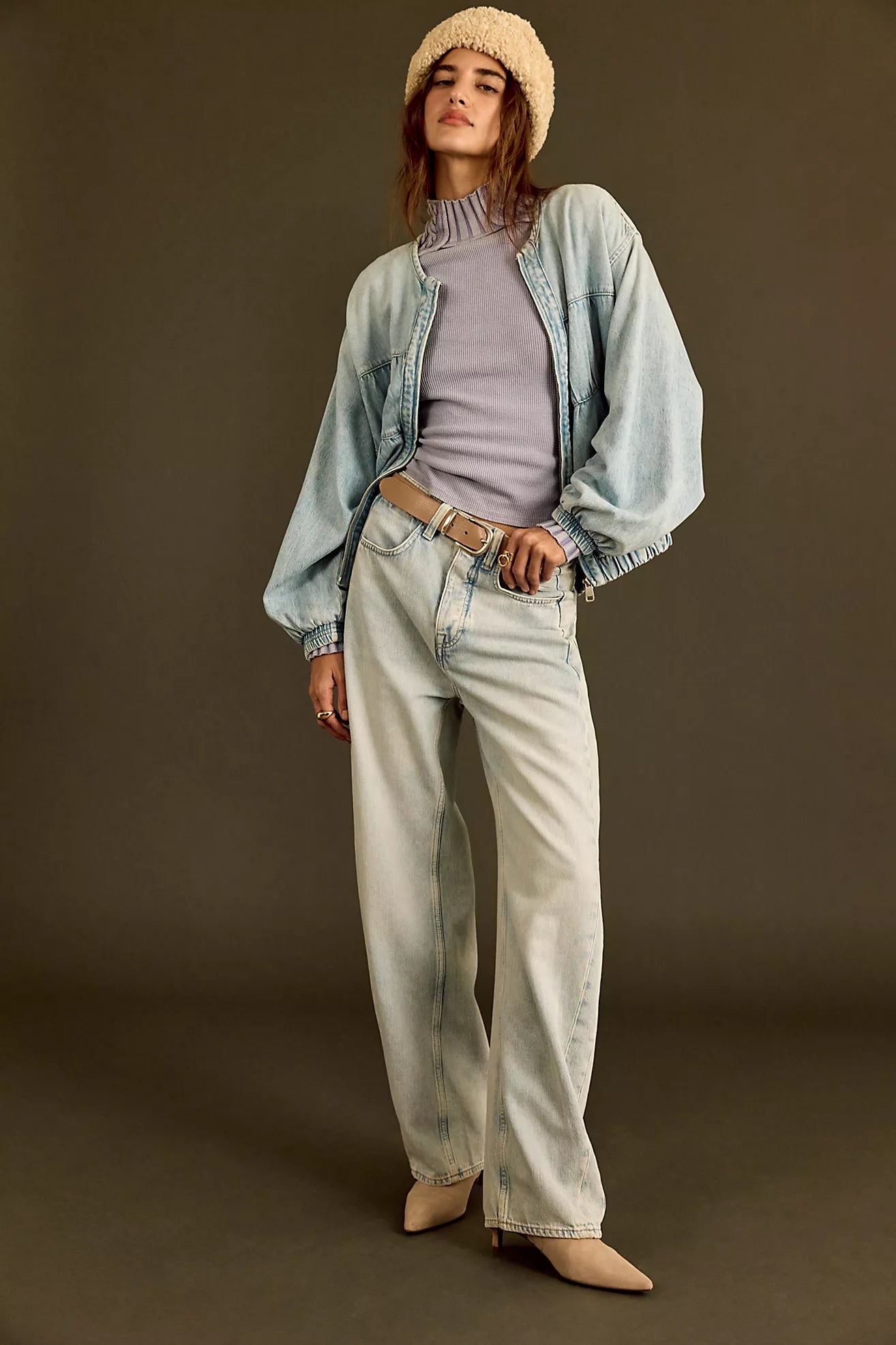 Free People Truro Baggy Puddle Jean - Beach Please