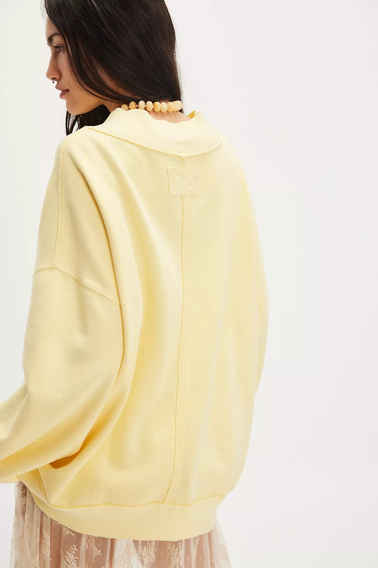 Free People Palm Springs Pullover Sweatshirt - Banana Cream