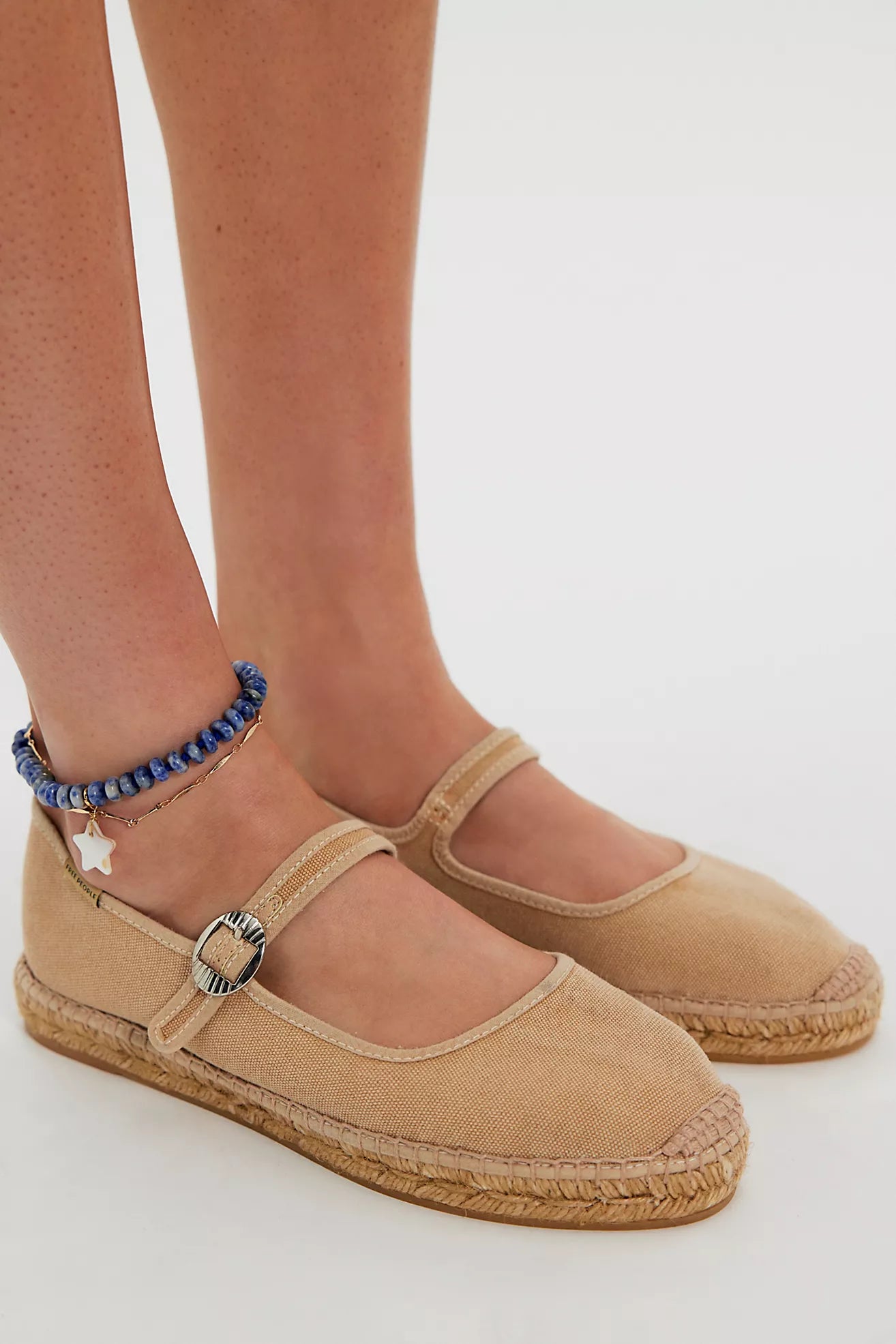 Free People Oasis Mary Jane Espadrille Shoes - Sunstone Sand
