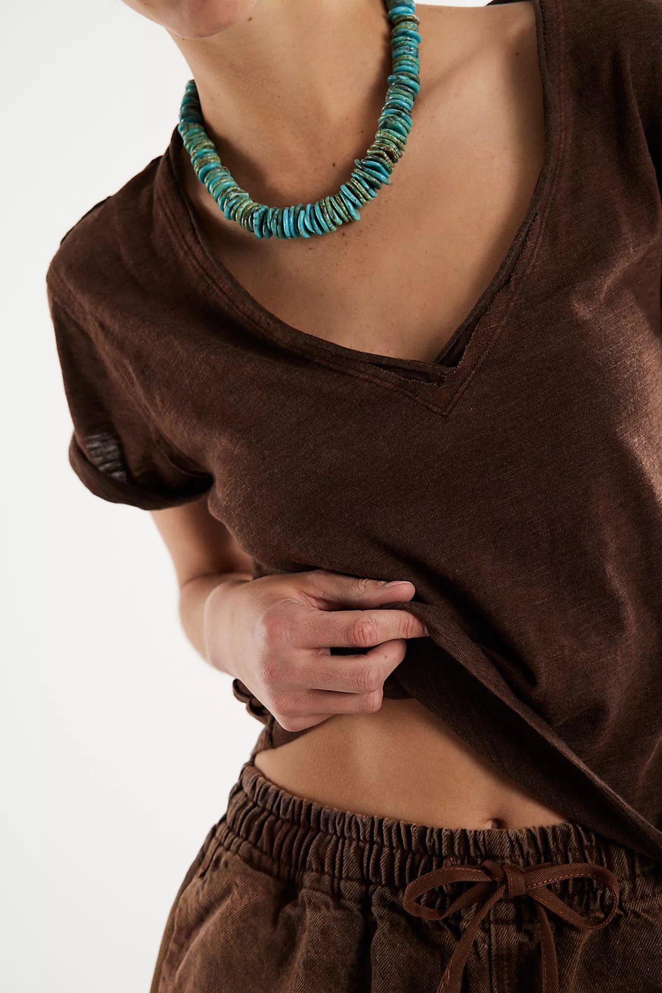 Free People Take 2 Tee Shirt - Double Espresso Combo