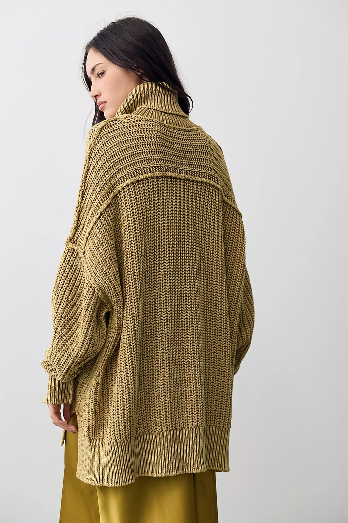 Free People Worn Thru Turtleneck Sweater - Golden Eagle