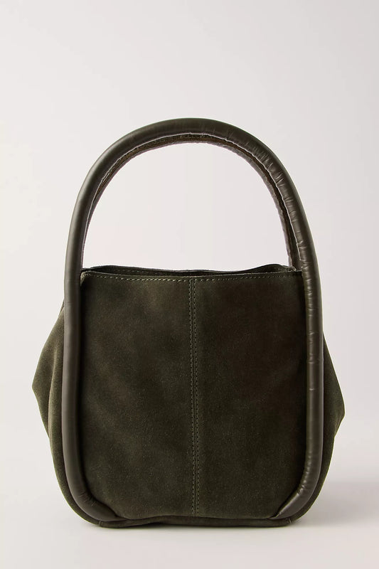 Free People Barlow Suede Bucket Bag - Dark Olive