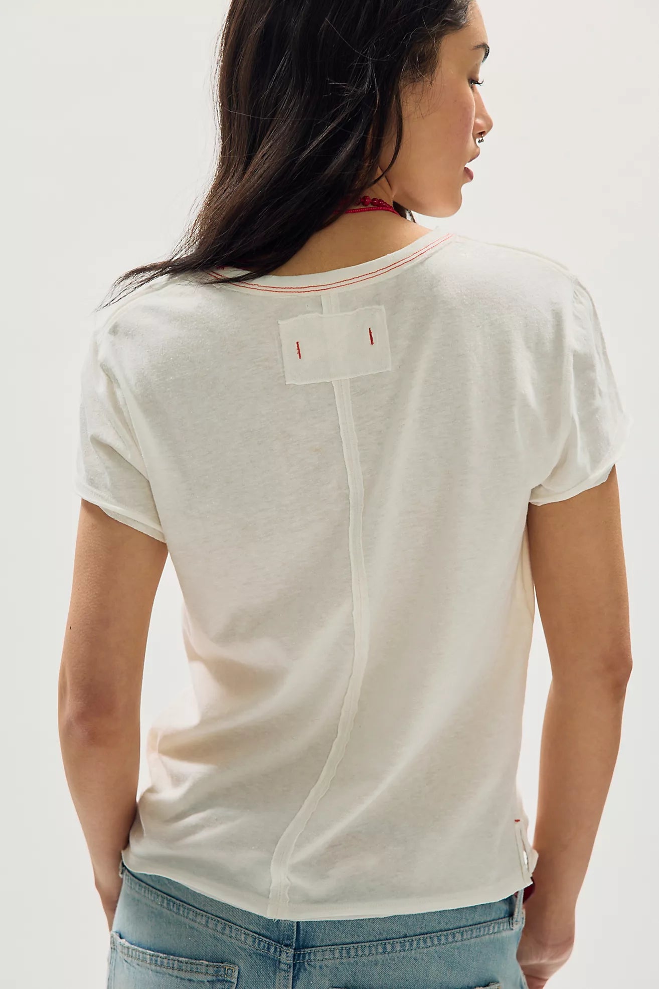 Free People Nova Graphic Tee Shirt - Cherry Combo