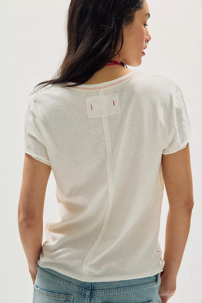 Free People Nova Graphic Tee Shirt - Cherry Combo
