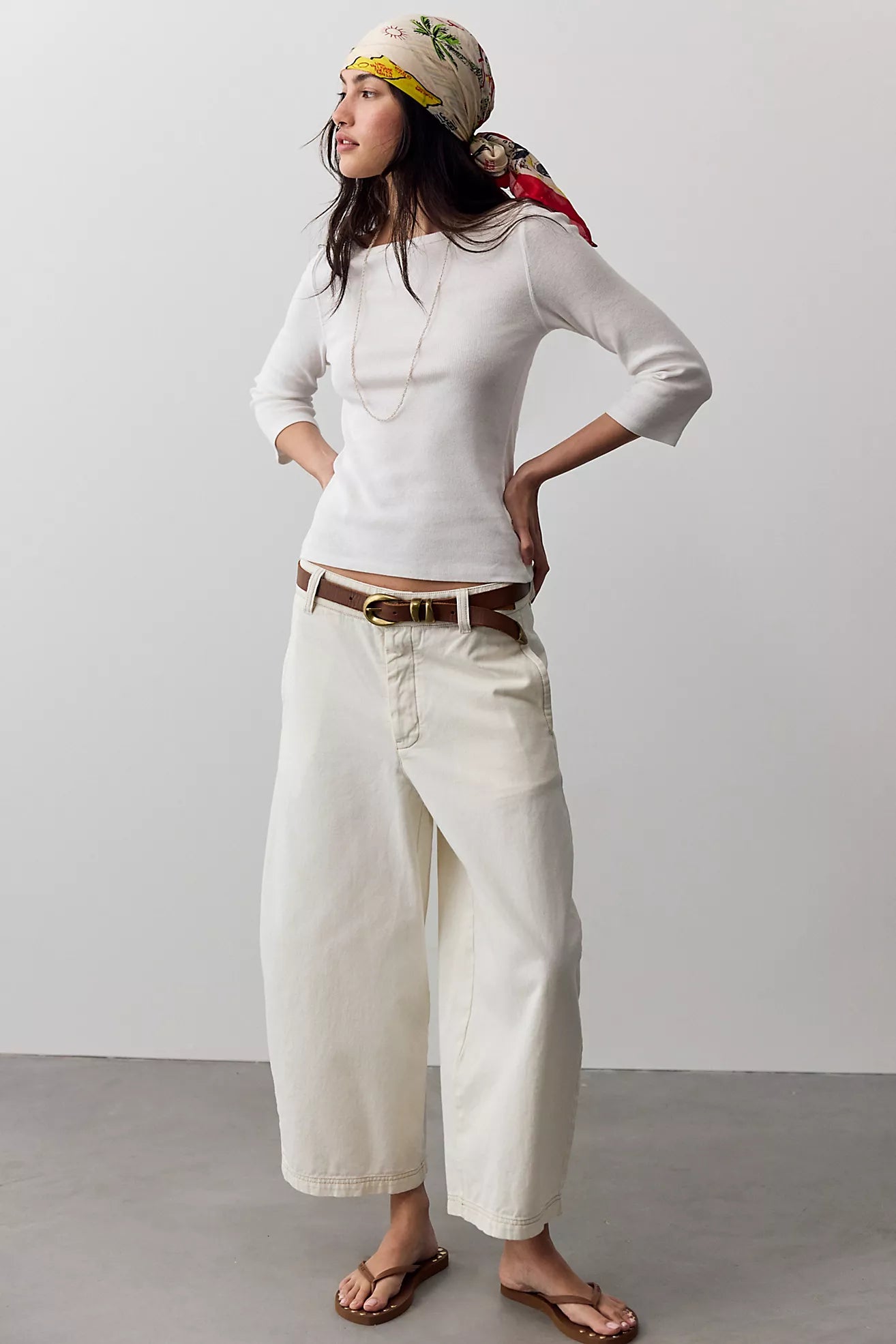 Free People Lay Down Chino Trousers - Clean Ivory