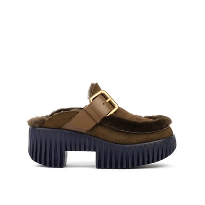 Plia Amber Shearling Clog - Choco