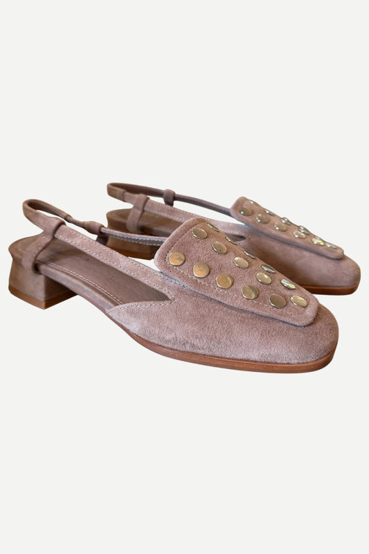 Monty Slingback Shoe - Taupe Stud