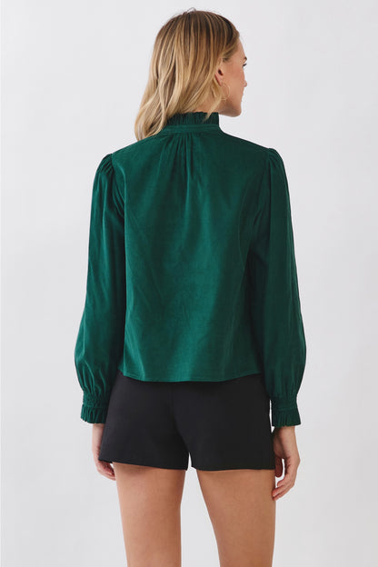 Corduroy Button Down Shirt - Deep Green
