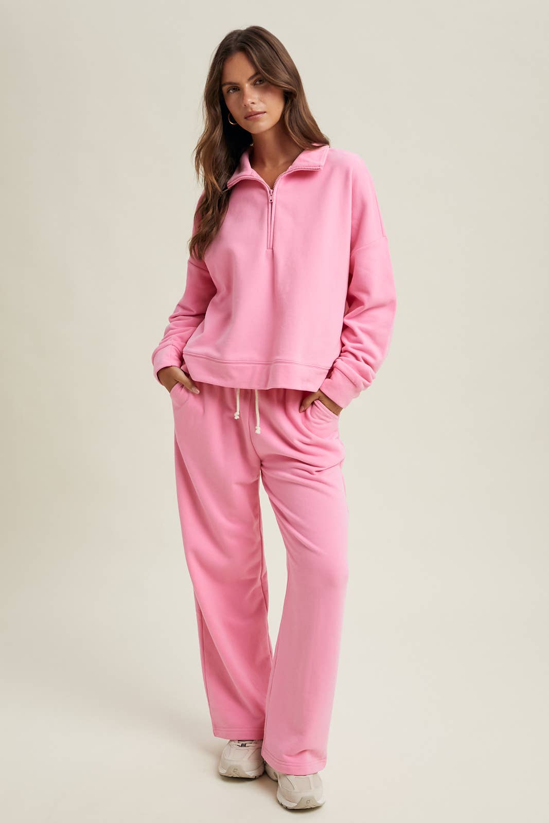 Knit Pants with Drawstring - Punch