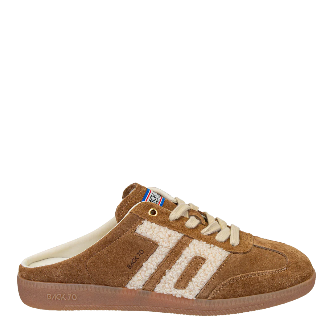 easter fl in tobacco white backless sneakers / 41 plush lining keeps your feet warm while allowing breathability BACK 70 EASTER FL BACKLESS