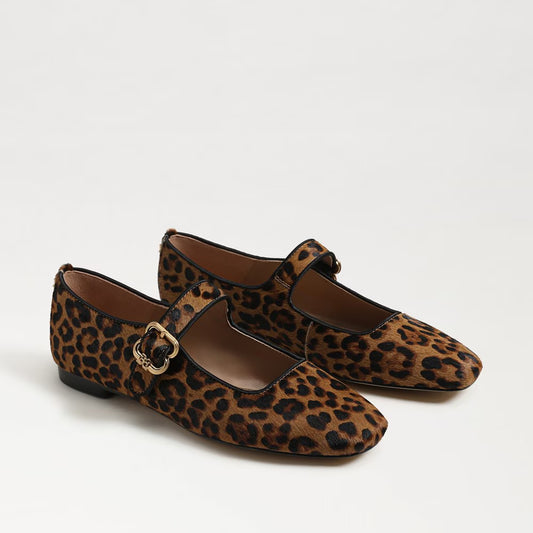 Sam Edelman Michaela Mary Jane Flat - Leopard Brahma Hair Leather
