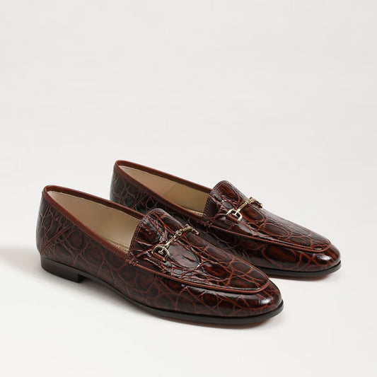 Sam Edelman Loraine Bit Loafer - Dark Brown Croco Leather