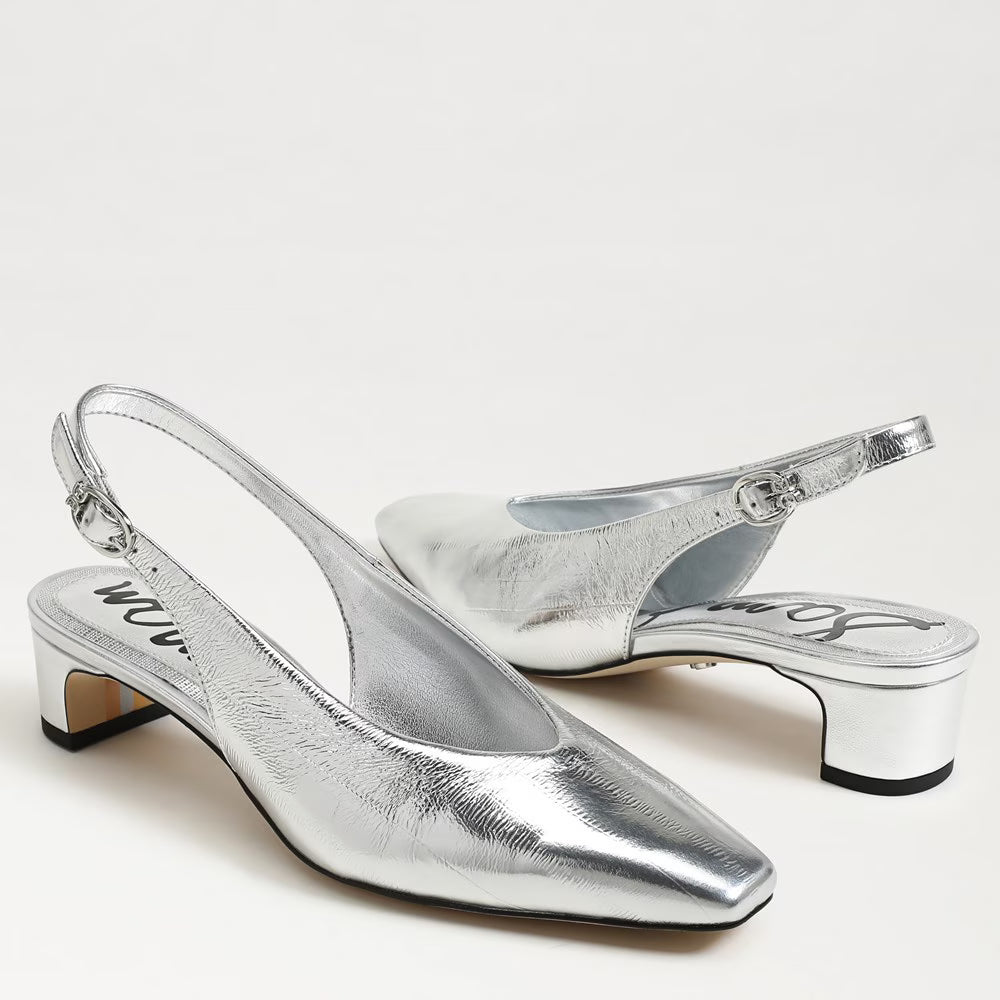 Sam Edelman Ronnie Slingback Heel - Silver Patent Leather