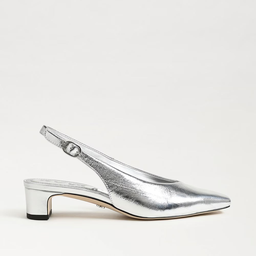 Sam Edelman Ronnie Slingback Heel - Silver Patent Leather