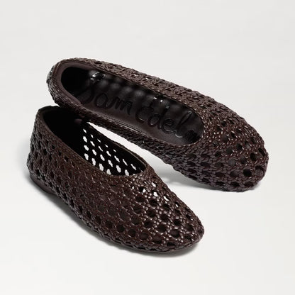 Sam Edelman Shira Woven Ballet Flat - Dark Brown Woven Leather