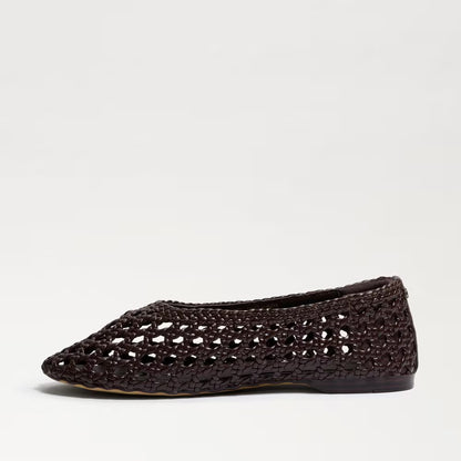 Sam Edelman Shira Woven Ballet Flat - Dark Brown Woven Leather