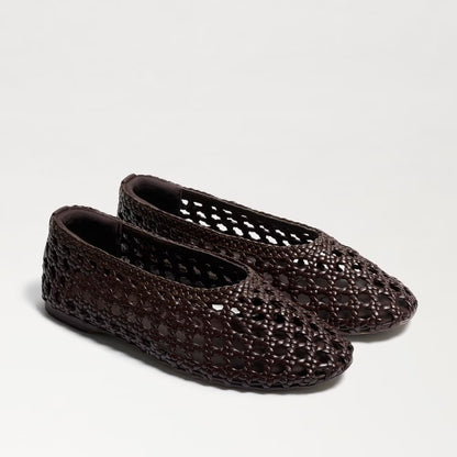 Sam Edelman Shira Woven Ballet Flat - Dark Brown Woven Leather