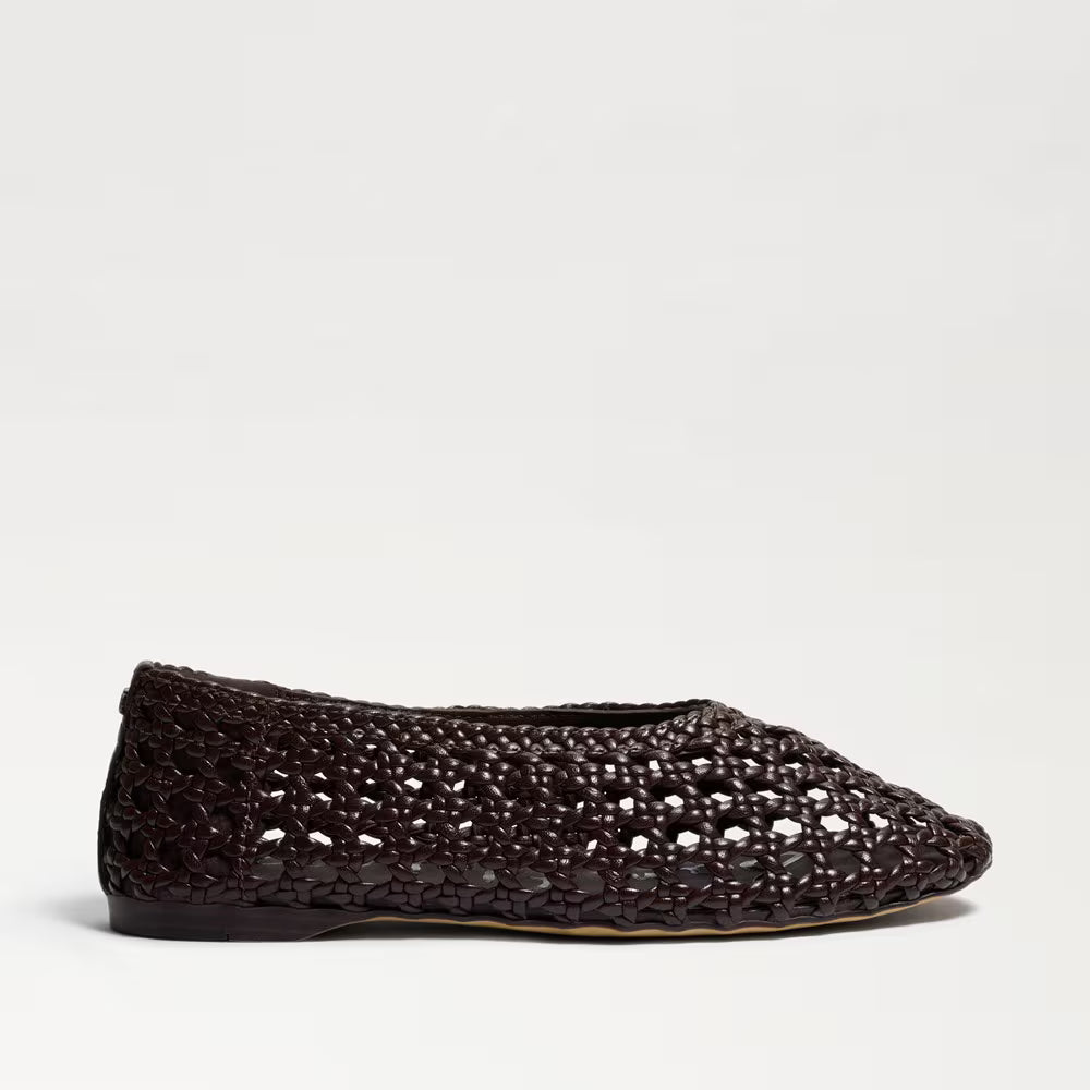Sam Edelman Shira Woven Ballet Flat - Dark Brown Woven Leather