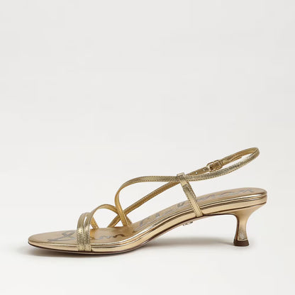 Sam Edelman Cora Kitten Heel Sandal - Amber Gold Leather