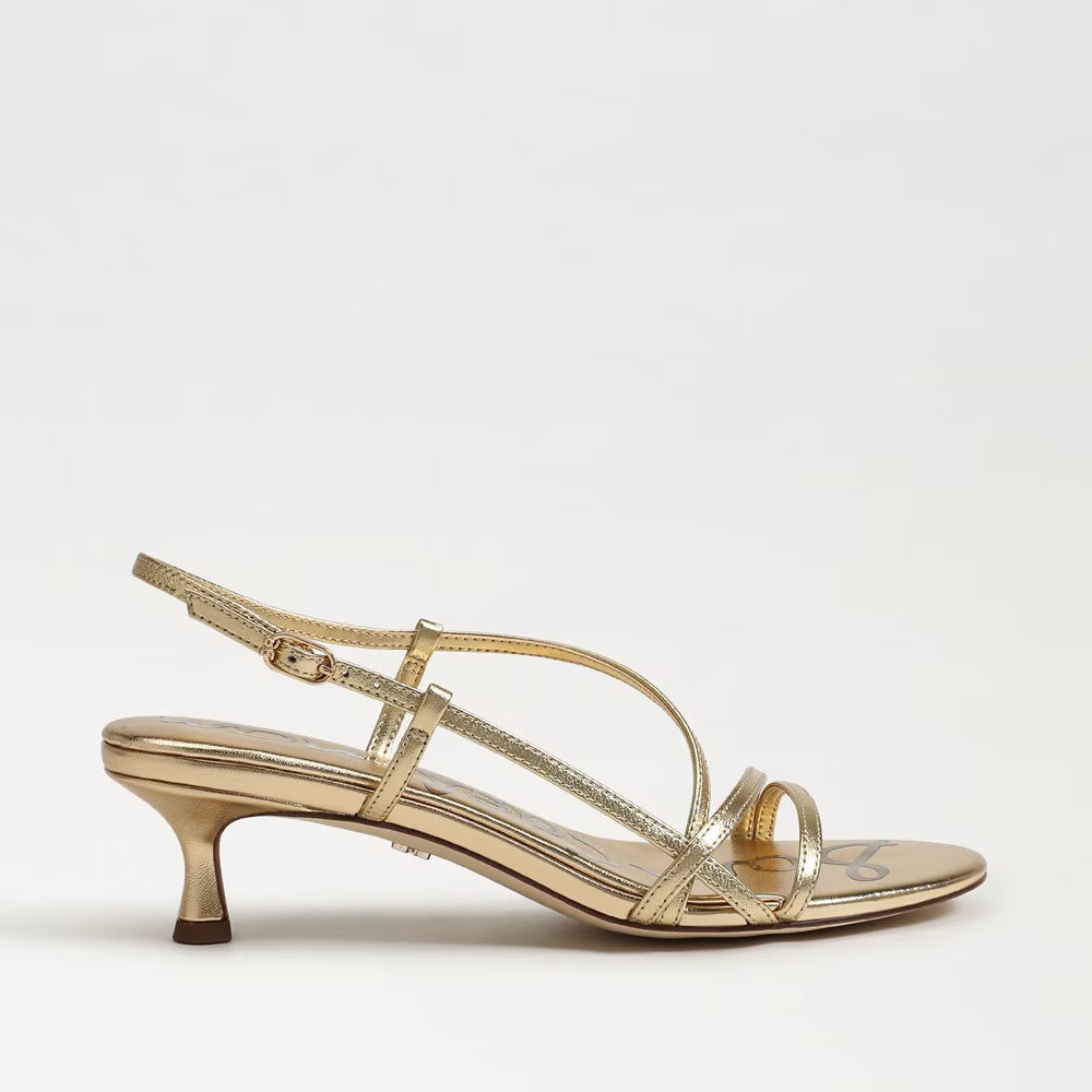 Sam Edelman Cora Kitten Heel Sandal - Amber Gold Leather