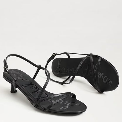 Sam Edelman Cora Kitten Heel Sandal - Black Leather